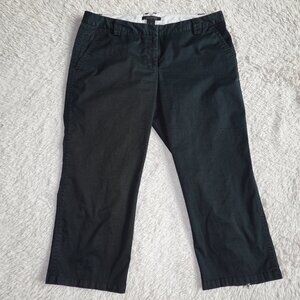 Women's Size 12 The Limited Stretch Black Crop Capris, 22" Inseam, Back Calf Zip